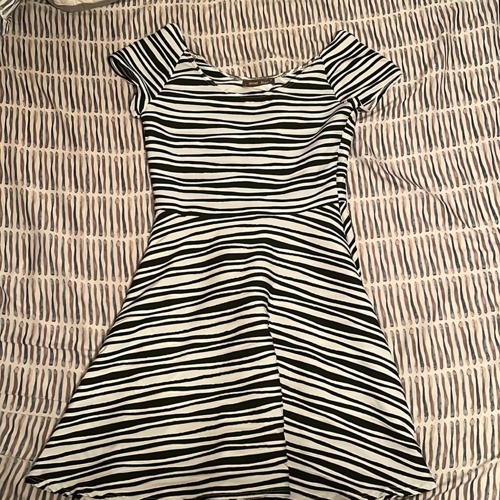 Zebra Stripe Scuba Skater Skirt